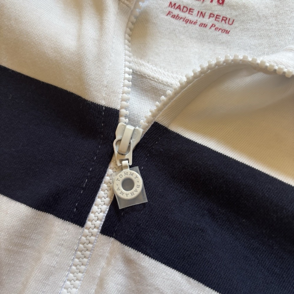 Tommy Bahama Dress Womens XL Blue Thera Stripe 1/4 Zip Long Sleeve Coastal Chic - Picture 8 of 12